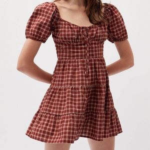 LA Hearts Red Tiered Bustier Mini Dress